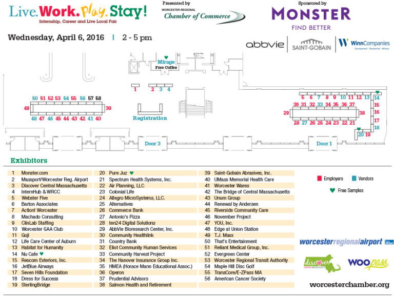 Career Fair Floor Plan - Worcester Regional Chamber of Commerce